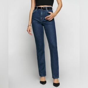reformation liza high rise straight jean